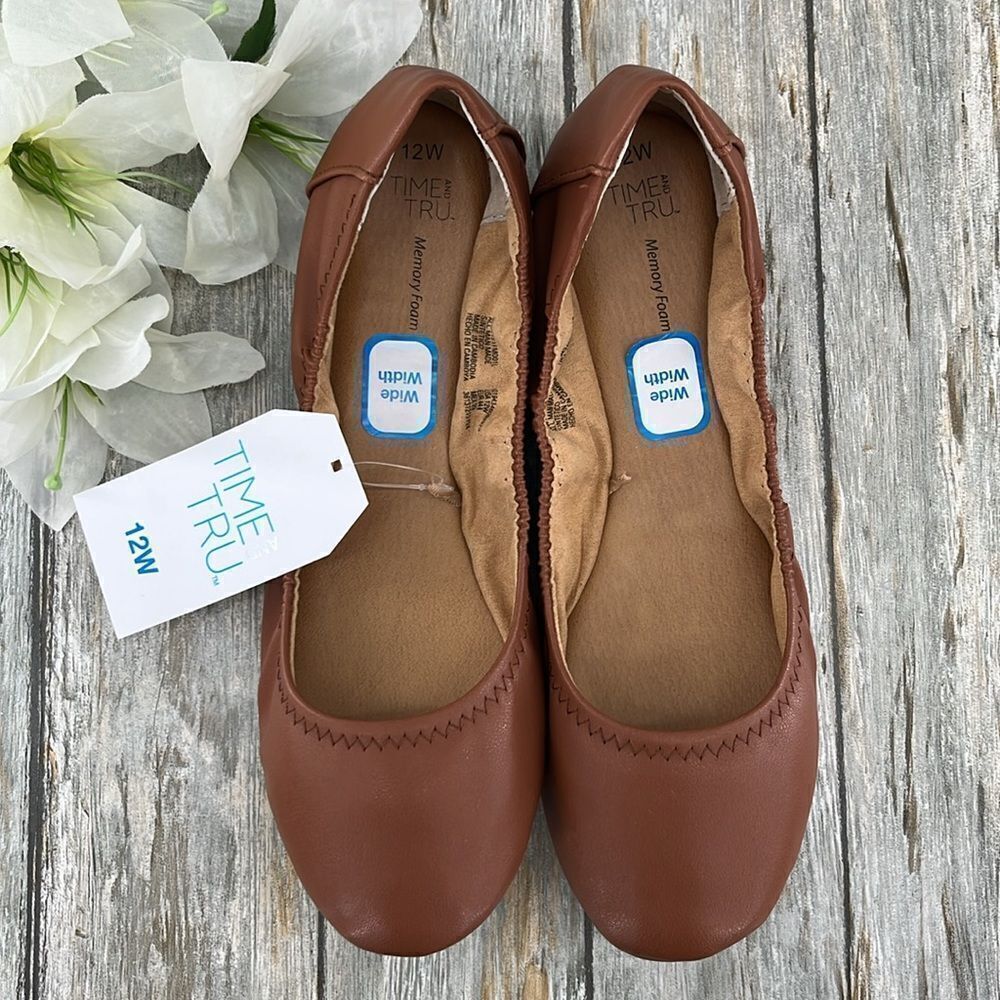 Women's Scrunch Ballet Flats Shoes Size 12W